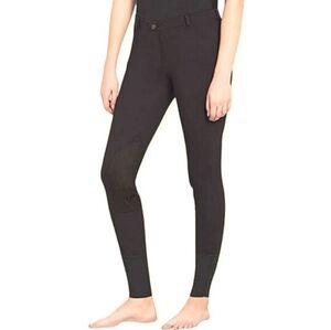 TuffRider Starter LowRise Pull On Knee Patch Breeches Solid Black NWT Size 32
